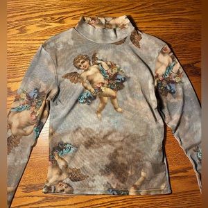 Urban Outfitters Sheer Cherub Top